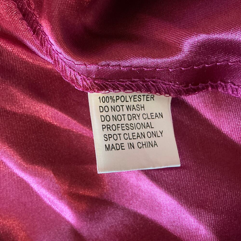 Mac Duggal 68198 Pink Evening Gown Long Sleeve Ruffle Chiffon Maxi Dress Size 16 - Picture 11 of 12